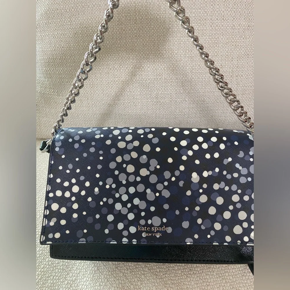 Kate Spade Cameron  Black and White Gray & Blue Crossbody Bag - Picture 7 of 16